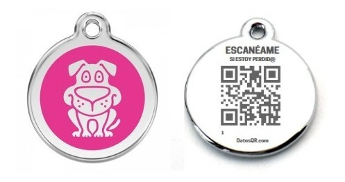 Placa Para Perro Con Sistema De Identificación Ubicación Qr