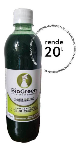 Biogreen Multinseticida Orgânico Concentrado 500ml Rende 20l