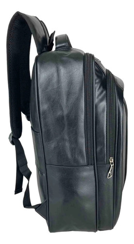 Mochila Executiva Notebook Couro Ecológico Santino San200u01 Cor Preta