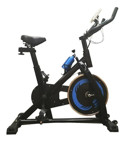 Bicicleta Fija Mkz-bici8815-8kg Para Spinning Negra Y Celest