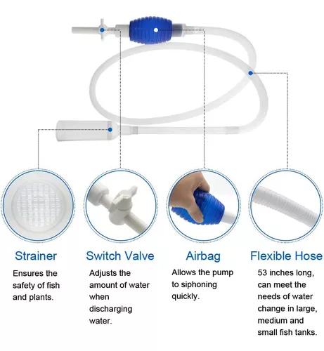 Limpiador de grava para tanques de acuario: Aspirador de pecera con  cambiador de agua para acuario, aspirador de peces, aspiradora de grava,  juego de