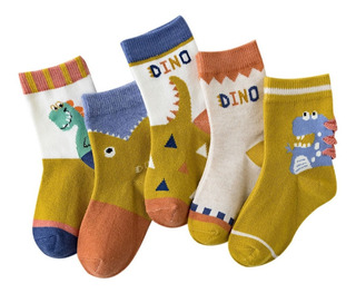 el mejor regalo de algodón para niños Sport Crew Sock Set de 10 paquetes Memoryee Calcetines de dinosaurios de dibujos animados de moda para niños 4-16 años de edad 