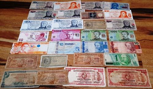 Lote 25 Billetes Varios Países Ver (américa África Asia)