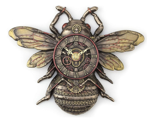 Design 10 1/4  Steampunk Bee Clock Resina Fundida En Frío Br