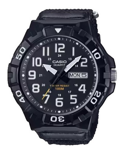 Reloj Agujas Casio Mrw-210hb-1bv Negro Correa Velcro Nailon