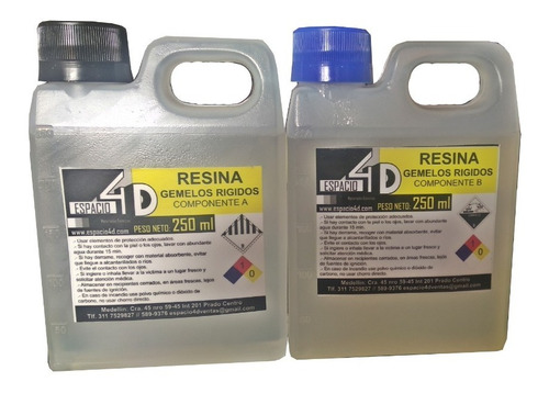 500 Ml Resina Epóxica Gemelo  Rigido / Espacio 4d 