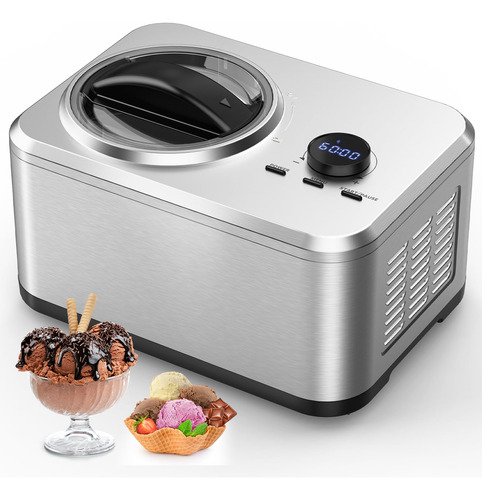 Máquina Para Helados Automática De 1.6 Litros Con Compresor