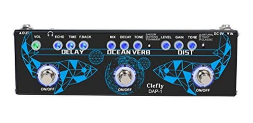 Pedal Multiefectos Para Guitarra Clefly Efectos 3 En 1 Delay