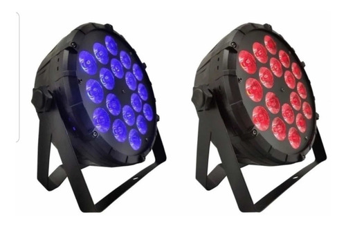 2 Canhões Refletor Par Led 18 Leds 12w Rgbw Dmx Quadriled