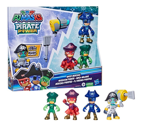 Pack X 4 Figuras Pj Masks Héroes Piratas Universo Binario