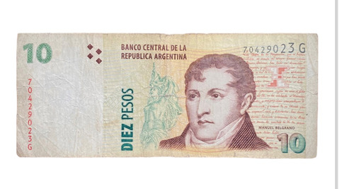 Billete 10 Pesos Serie G Bottero 3422