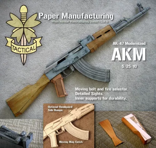 Como Fazer Uma AK47 de Papelão que Dispara - Arma de Papelão Fácil 