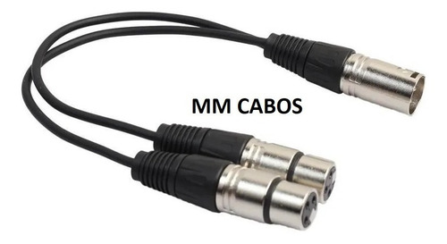 Cabo Y Xlr Macho 2 Xlr Fêmea 0,20 Metros