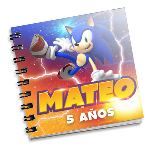 5 Pzs. Invitación O Recuerdo Libreta Mini Sonic