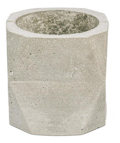 Vaso De Concreto Artesanal Decorativo Geometric 9,7cm Cinza