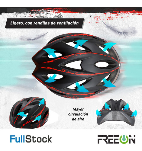Casco Profesional Ciclismo C/lentes Imantados Fon400b Freeon Color Negro Talla L