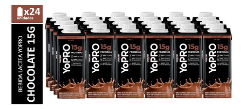 Kit C/ 24 Un Yopro Danone Chocolate 15g Proteina