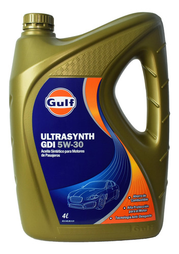 Imagen 1 de 5 de Aceite Sintetico 5w30 Ultrasynth Gdi X 4 Litros Gulf