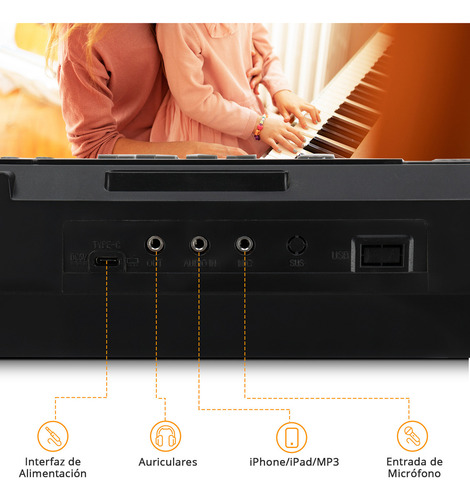 Piano Teclado Musical Para Principiantes 61 Teclas Con Atril