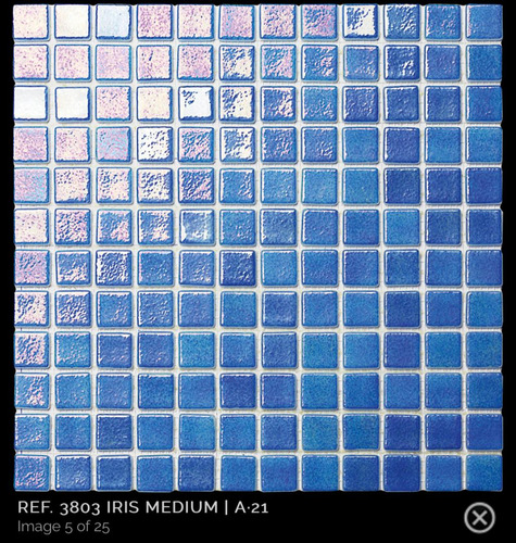 H2o Malla Mosaico Iris Medium Piscina Azul Tornasol 30x30