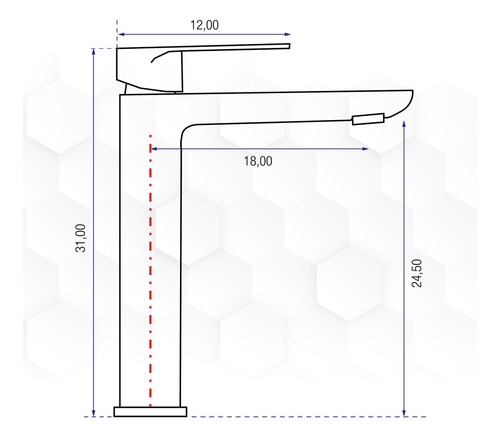 Llave Mezcladora Toscana Monomando alto de lavabo acabado Cromado Color Gris Mb-878