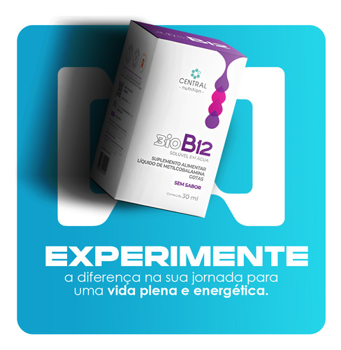 Bio B12 Solúvel Em Água Sem Sabor Com 30ml Central Nutrition