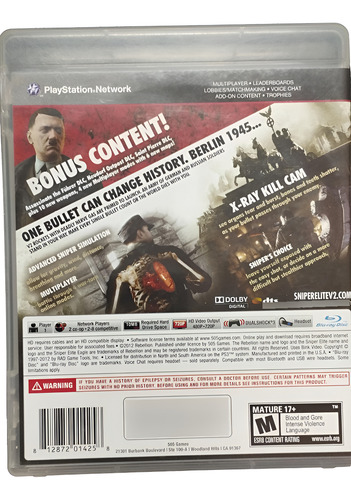 Sniper Elite V2 Silver Star Edition Ps3 (Usado)