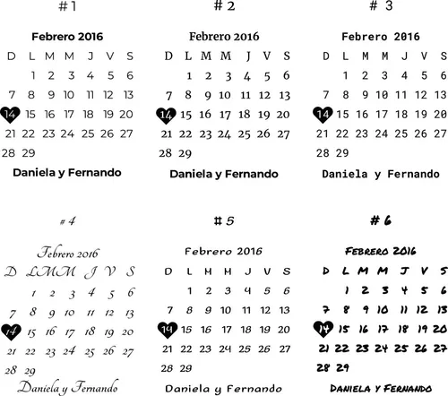 Llavero para parejas personalizado corazón con calendario (par