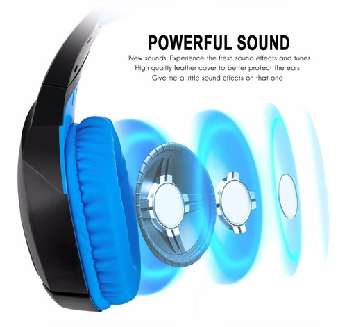 Audífonos gamer Onikuma K1-B black y blue con luz LED