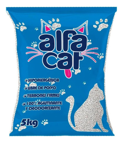 Arena Para Gato Alfa Cat De 5 Kg + 1 Kg x 6kg de peso neto  y 6kg de peso por unidad