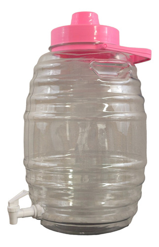 Vitrolero Dispensador Barril 20 L Con Llave Tapa Agarradera Color Rosa