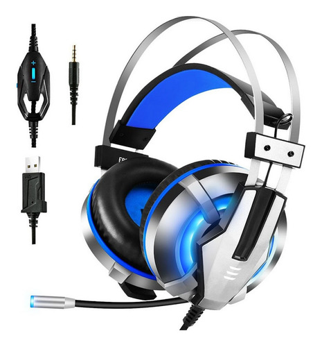 Audífonos Gamer Profesional Eksa E800 //pc Ps4 Ps5 Xbox Nsw Color Azul