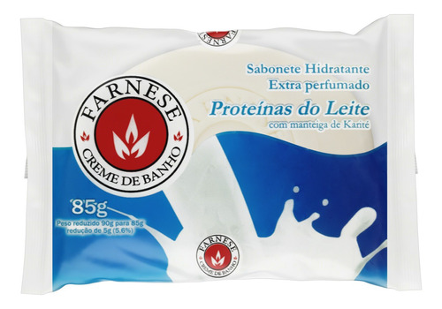 Sabão em barra Farnese Hidratante Proteínas do Leite de 85 g