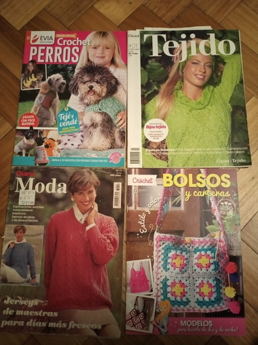 Lote De Revistas De Tejido A Dos Agujas Y Crochet.