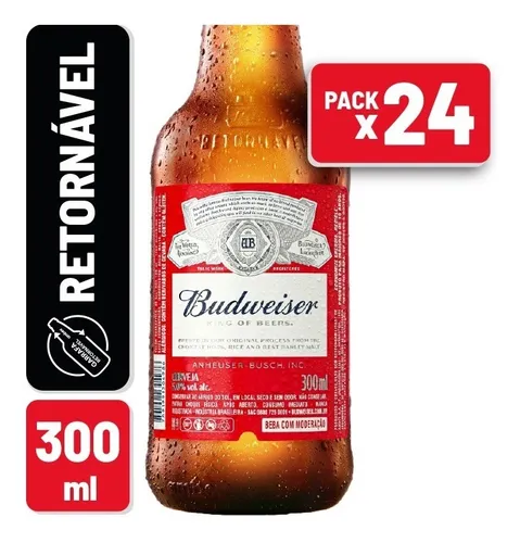 Cerveja Budweiser L quido Garrafa 300ml Caixa C 24 Un Escorrega cerveja-budweiser-l-quido-garrafa-300ml-caixa-c-24-un-escorrega