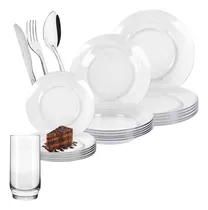 Comprar Jogo Kit 18 Pratos Astral + 06 Copos Light +18 Talheres Inox