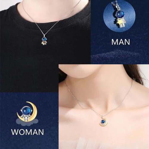 Collares De Parejas Luna Estrella Regalo Novios Día Del Amor