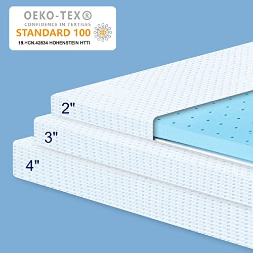 Colchón De Espuma Viscoelástica De Gel De 2 Pulgadas,...