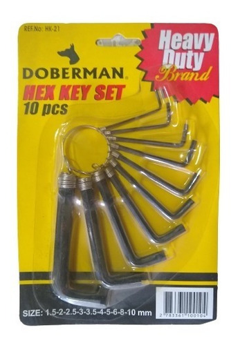 Juego Llave Allen Mm 10 Piezas Doberman