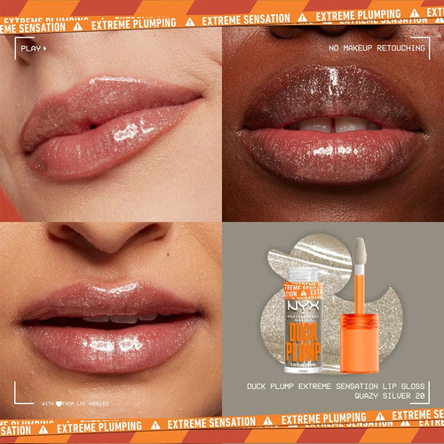 Gloss Voluminizador Transparente Duck Plump Gloss Plateado Nyx Professional Makeup