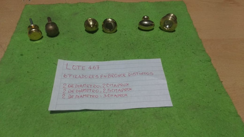 6 Tiradores De Bronce Lote 467