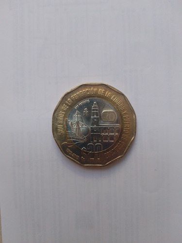Moneda 20 Pesos 500 Años La Fundacion Del Puerto De Veracruz