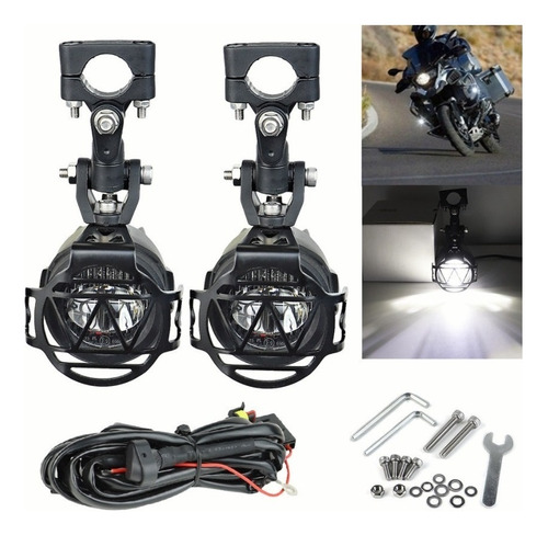 2pcs Faro De Motocicleta Led Protectores De Luz Antiniebla