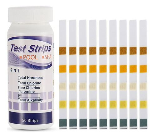 Label Healthwater Test, 50 Tiras, Prueba De Cloro Para Pisci