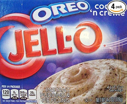 Jell-o Oreo Cookies 'n Creme Pudín Instantáneo Y Relleno De