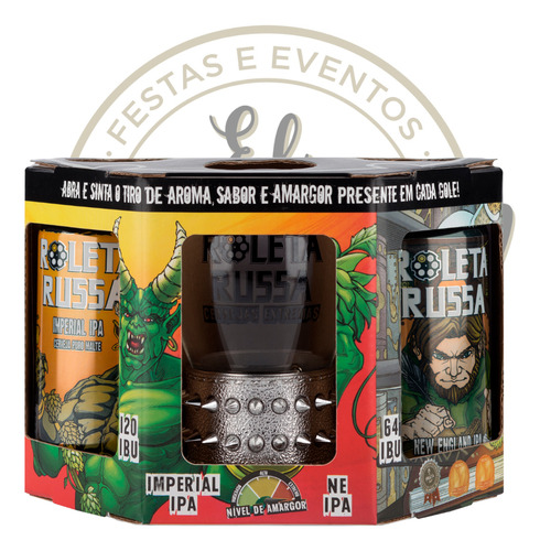 Kit Presente Roleta Russa 2 Cervejas 1 Imperial Ipa E 1 Ne I