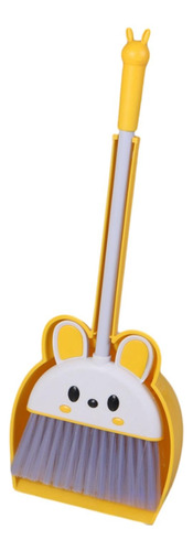 Mini Vassoura Com Pá De Lixo Para Crianças, Amarelo