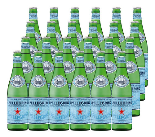 Imagen 2 de 2 de Pack 24 Agua Mineral San Pellegrino Gasificada, Vidrio, 505ml.