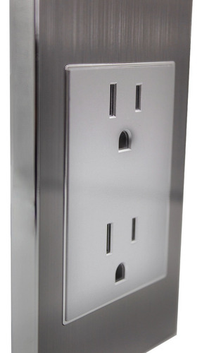 Imagen 4 de 5 de Toma Corriente Doble En Acero Inoxidable De Lujo