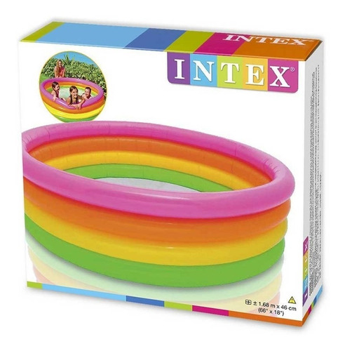 Alberca Inflable Infantil De Colores Intex Reforzada 168x46